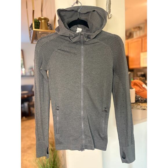 Fabletics Kiley Seamless Hooded Jacket Gray Size XS 00-2 - Picture 4 of 7
